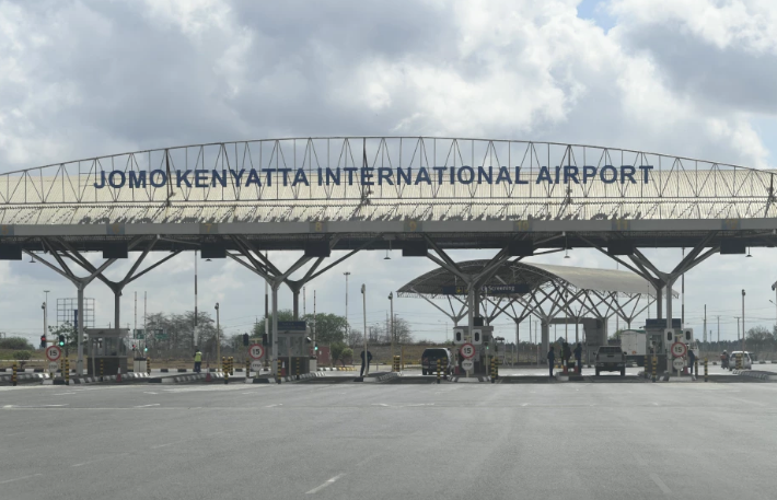 The entrance to the Jomo Kenyatta International Airport.